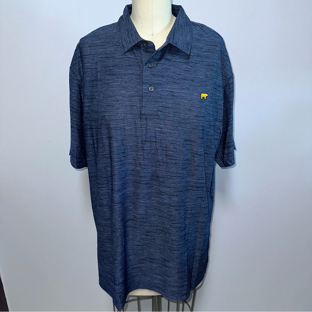 *NWOT* Men's Jack Nicklaus Navy Heather Subtle Stripe Polo, Size M